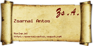 Zsarnai Antos névjegykártya